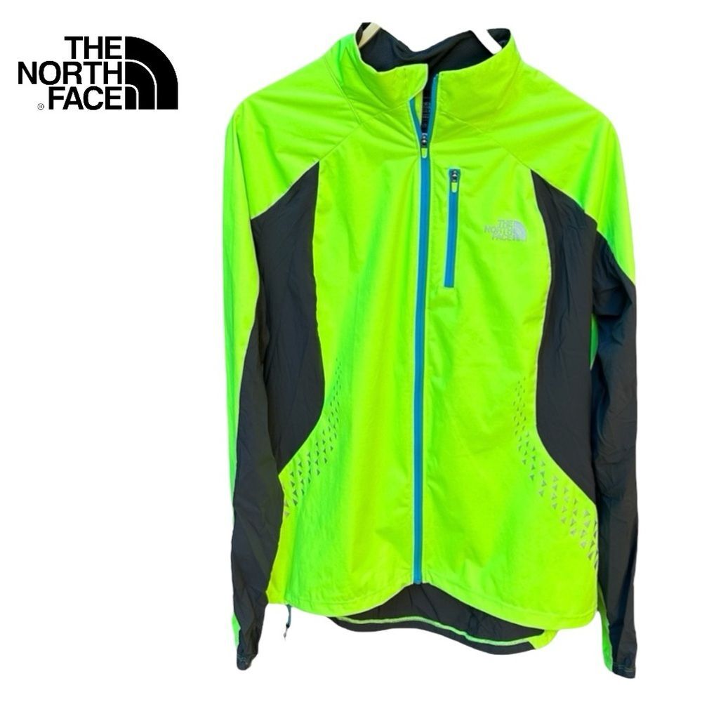 The North Face Women's High-Vis Lime Green and Black Windbreaker Jacket